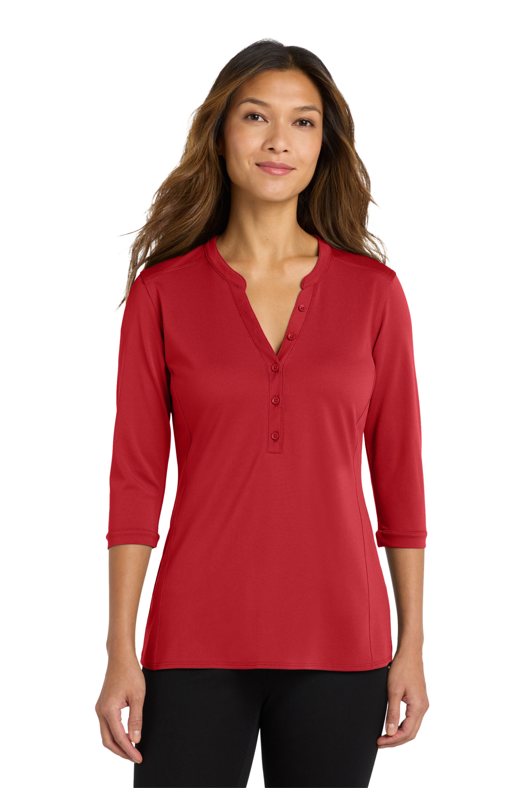 LK750 Port Authority Ladies UV Choice Pique Henley