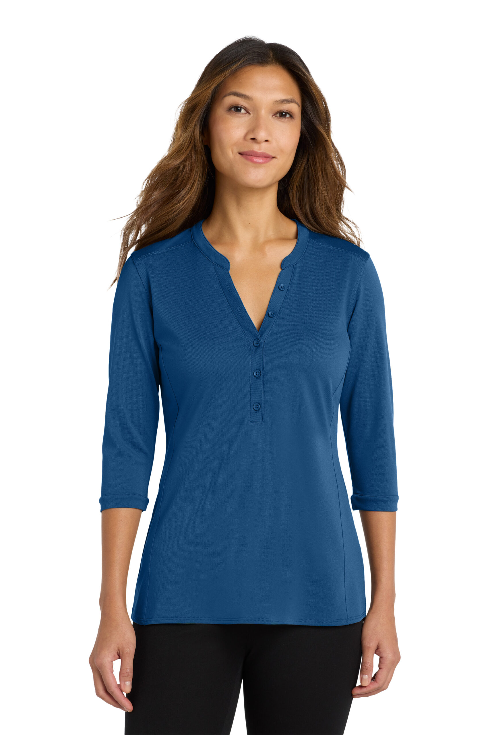 LK750 Port Authority Ladies UV Choice Pique Henley - Image 7
