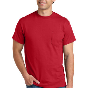 8300 Gildan®DryBlend 50 Cotton/50 Poly Pocket T-Shirt