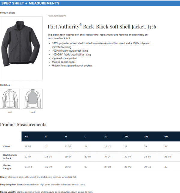 J336 Port Authority® Back-Block Soft Shell Jacket - Image 9