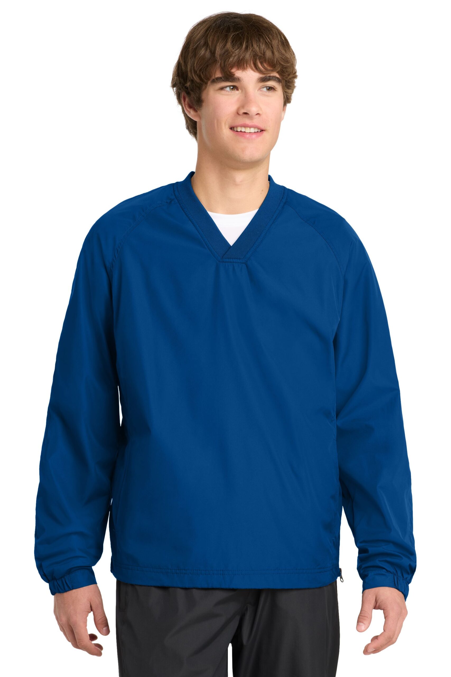 JST72 Sport-Tek® V-Neck Raglan Wind Shirt