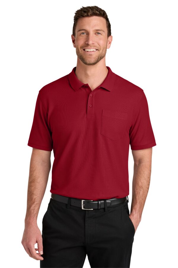 K200P Port Authority® Wearever Signature Pique Pocket Polo XS-6XL - Image 3