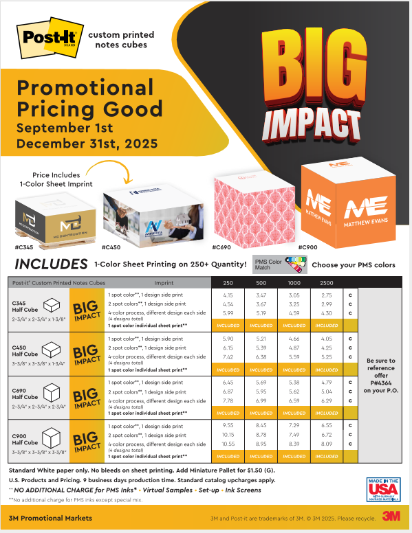 3M Products Promotional Sale for desk CUBE
