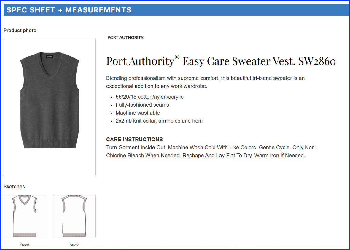 SW2860 Regular Port Authority® Easy Care Sweater Vest - Image 7